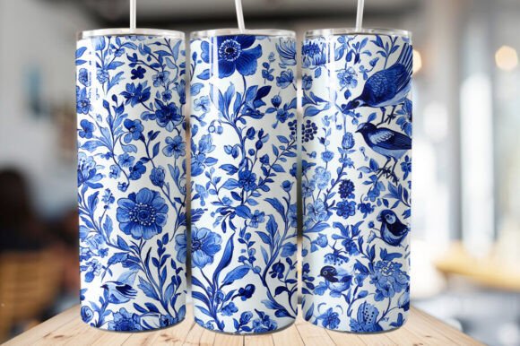 Download Vintage Bird &amp; Flowers Tumbler Wrap - Tumbler wrap Collection