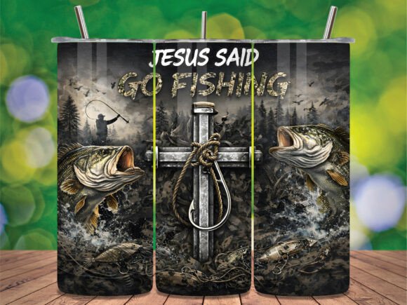 Download Jesus Said Go Fishing Tumbler Wrap - Tumbler wrap Collection