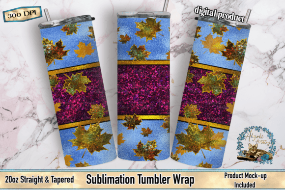 Download Festive Fall Leaves Tumbler Wrap - Tumbler wrap Collection