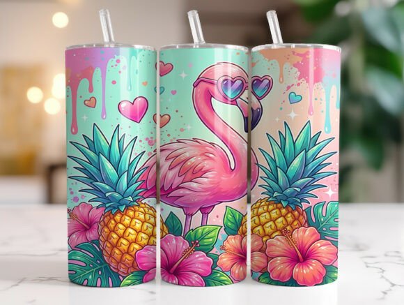 Download Flamingo Tropical Summer Tumbler Wrap - Tumbler wrap Collection