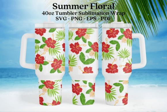 Download Tropical Floral Summer 40oz Tumbler Wrap - Tumbler wrap Collection