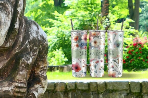 Download Shine Bright Floral Tumbler Wrap PNG - Tumbler wrap Collection