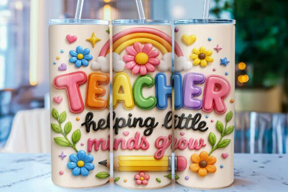 Download 3D Inflated Teacher 20oz Tumbler Wrap - Tumbler wrap Collection
