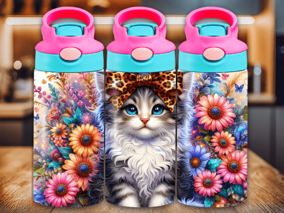 Download Floral Cat Leopard Bow Kids Tumbler Wrap - Tumbler wrap Collection