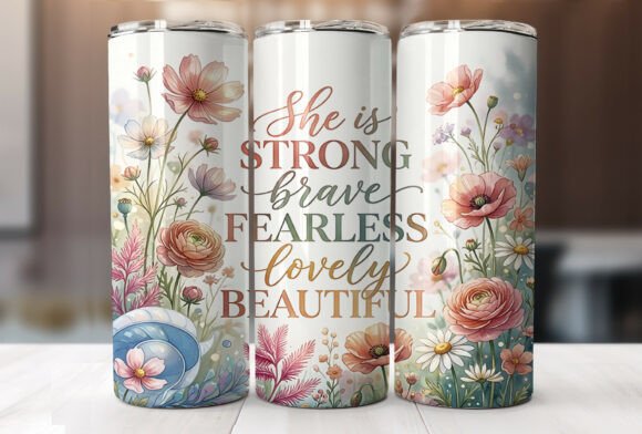 Download Floral Inspirational Quote Tumbler Wrap - Tumbler wrap Collection