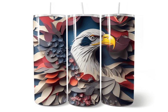 Download 3D Patriotic Eagle Tumbler Wrap - Tumbler wrap Collection