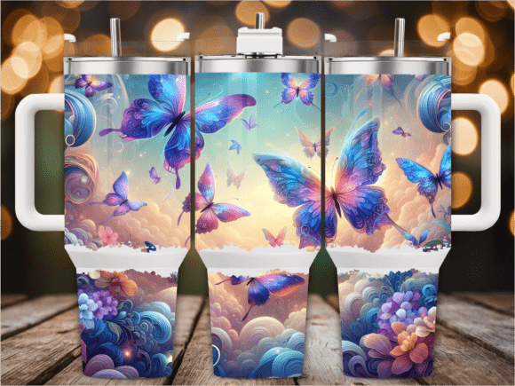 Download Pastel Fairy Butterfly 40oz Tumbler Wrap - Tumbler wrap Collection