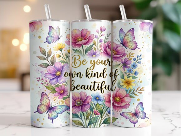Download Floral Inspirational Quote Tumbler Wrap - Tumbler wrap Collection