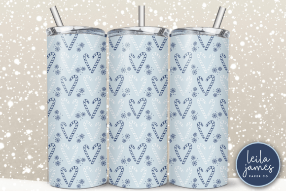 Download Blue Candy Canes Skinny Tumbler Wrap - Tumbler wrap Collection