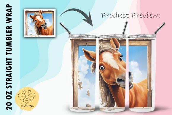 Download Horse Cartoon Tumbler Wrap (04) - Tumbler wrap Collection
