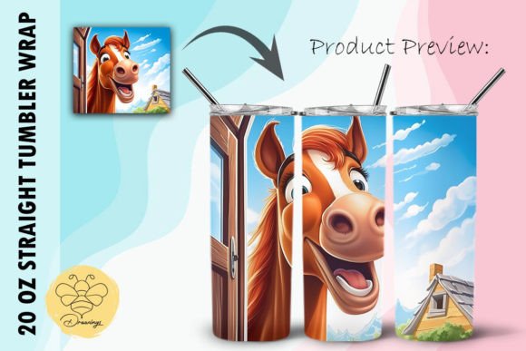 Download Horse Cartoon Tumbler Wrap (06) - Tumbler wrap Collection