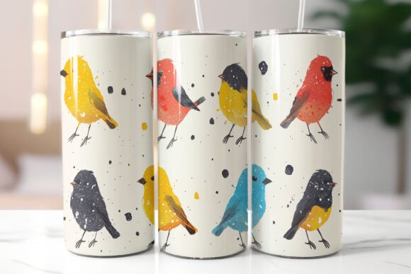 Download Watercolor Bird Pattern Tumbler Wrap PNG - Tumbler wrap Collection