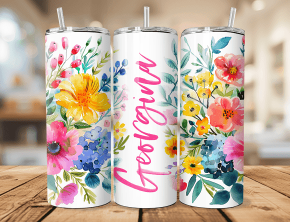 Download Vibrant Bouquet Name Tumbler Wrap - Tumbler wrap Collection