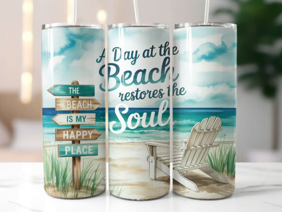 Download Tropical Beach Summer 20oz Tumbler Wrap - Tumbler wrap Collection