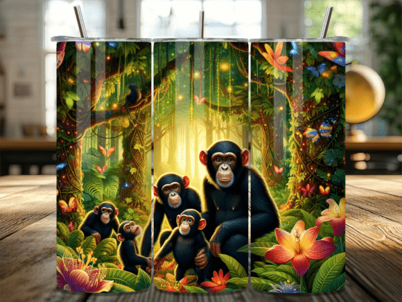 Download Chimpanzee Family Jungle Tumbler Wrap - Tumbler wrap Collection