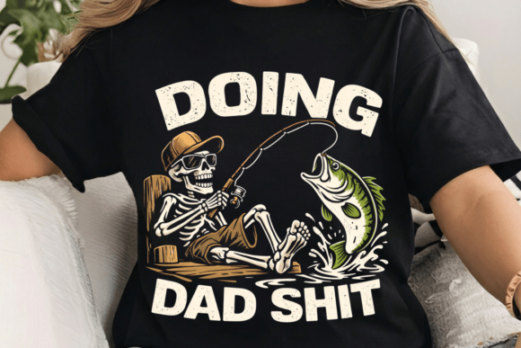 Download Funny Fishing Dad Skeleton PNG Design - Premium Resources