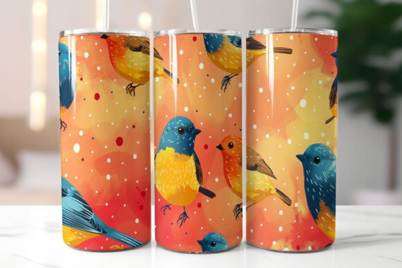 Download Colorful Bird Pattern Tumbler Wrap PNG - Tumbler wrap Collection