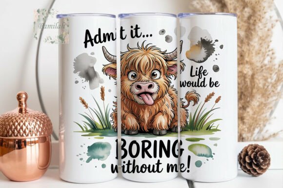 Download Funny Highland Cow 20oz Tumbler Wrap - Tumbler wrap Collection