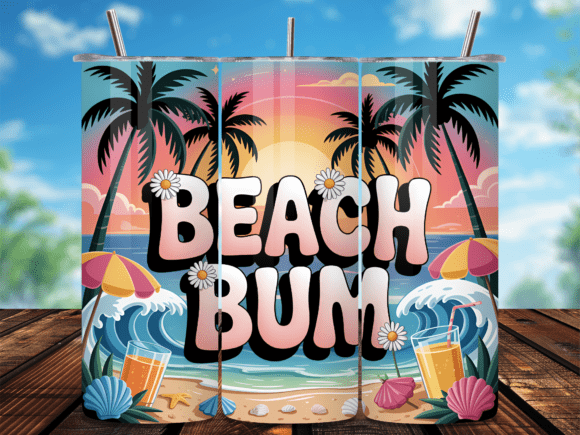 Download Beach Bum Tropical Summer Tumbler Wrap - Tumbler wrap Collection