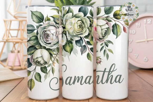 Download Green Roses Personalized Tumbler Wrap - Tumbler wrap Collection