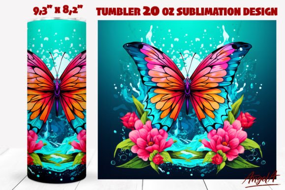 Download Floral Butterfly Tumbler Wrap, Summer - Tumbler wrap Collection