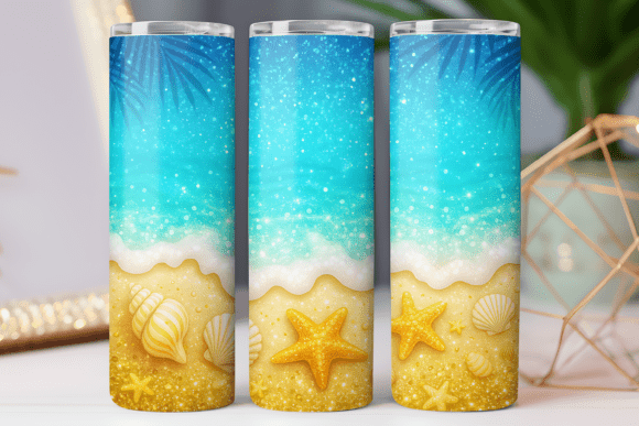 Download Summer Beach Tumbler Wrap Skinny Design - Tumbler wrap Collection