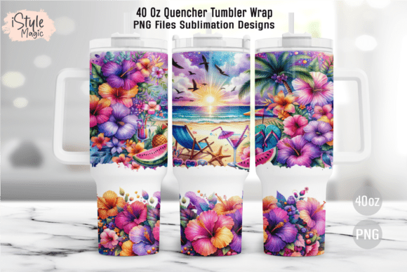 Download Beach Summer 40oz Tumbler Wrap PNG - Tumbler wrap Collection