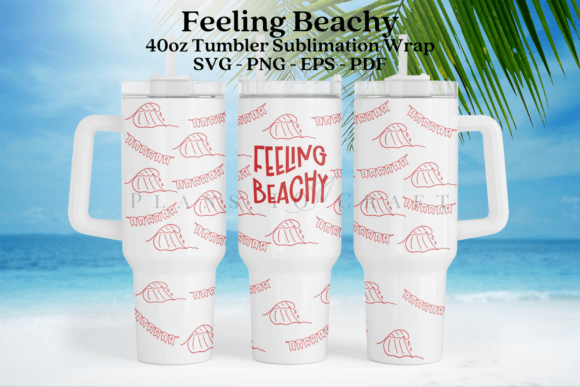 Download Feeling Beachy Summer 40oz Tumbler Wrap - Tumbler wrap Collection
