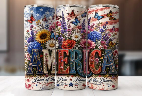 Download America Land of the Free Tumbler Wrap - Tumbler wrap Collection