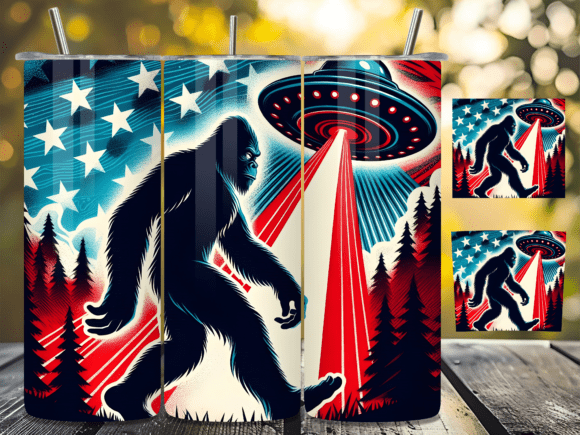 Download Patriotic Bigfoot USA Flag Tumbler Wrap - Tumbler wrap Collection