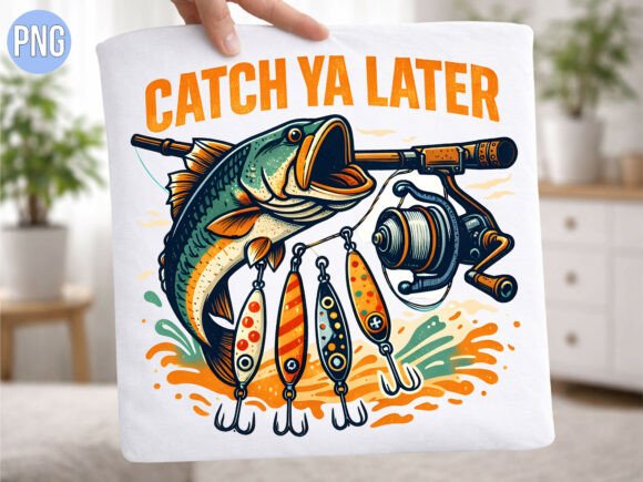Download Catch Ya Later Funny Fishing Bass PNG - Premium Resources