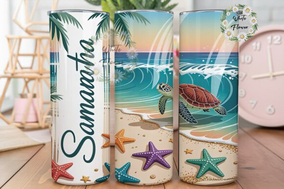 Download Tropical Beach Personalized Tumbler Wrap - Tumbler wrap Collection