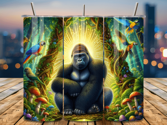 Download Mystical Gorilla Jungle Tumbler Wrap - Tumbler wrap Collection