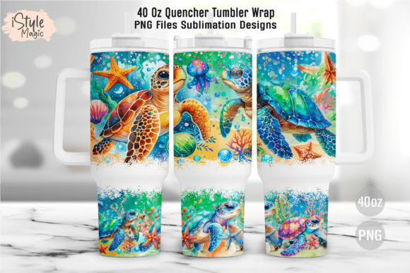 Download Sea Turtle Summer 40oz Tumbler Wrap PNG - Tumbler wrap Collection