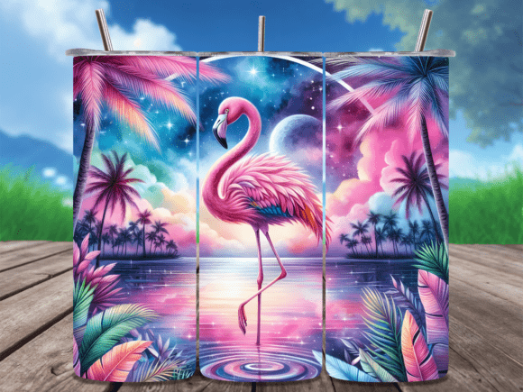 Download Tropical Galaxy Flamingo Tumbler Wrap - Tumbler wrap Collection
