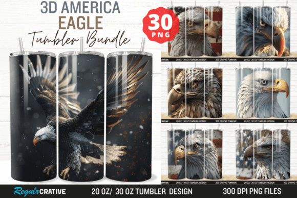 Download 3D America Eagle Tumbler Wrap Bundle - Tumbler wrap Collection