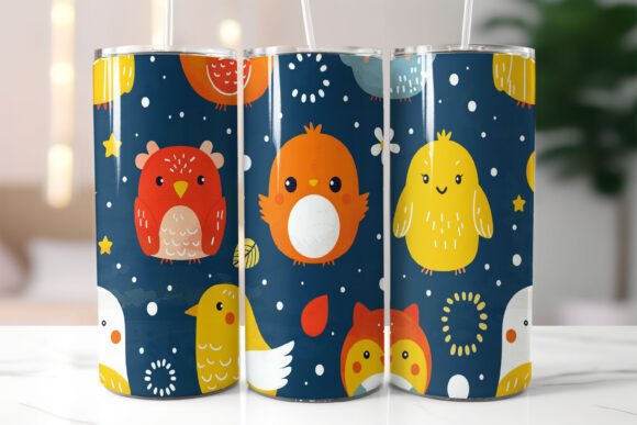 Download Stylized Bird Pattern on Tumbler Wrap - Tumbler wrap Collection